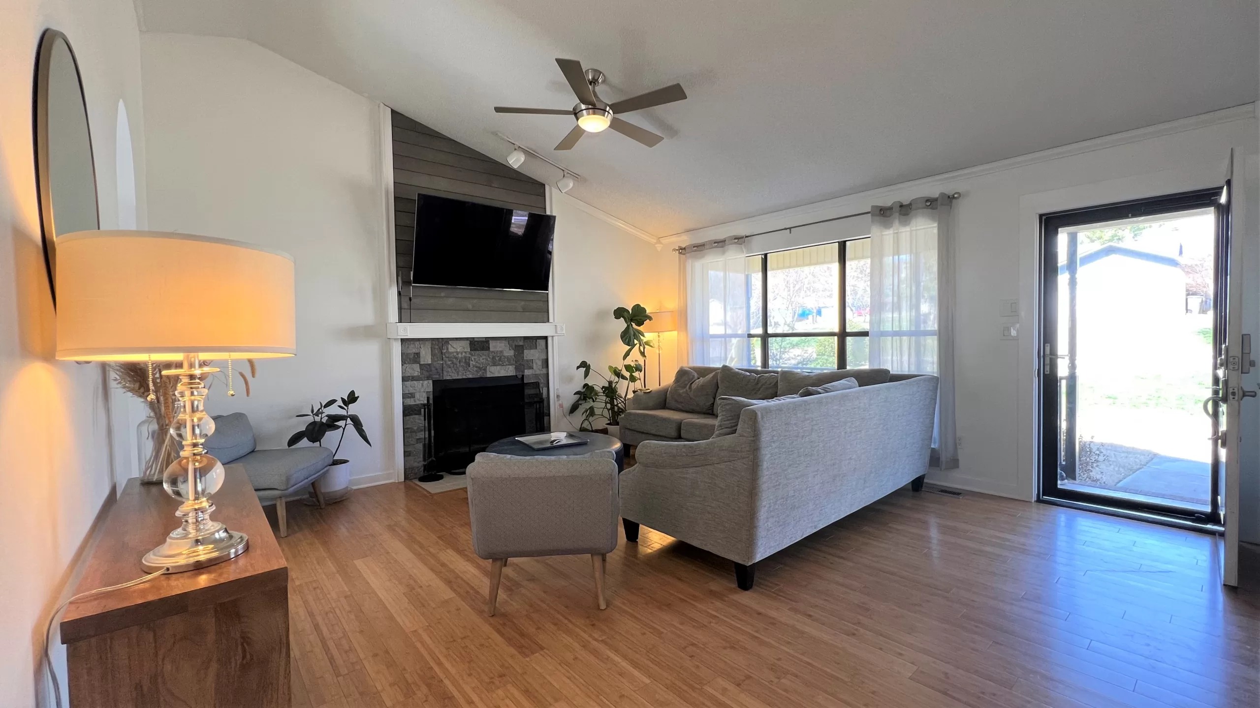 Brick home living room