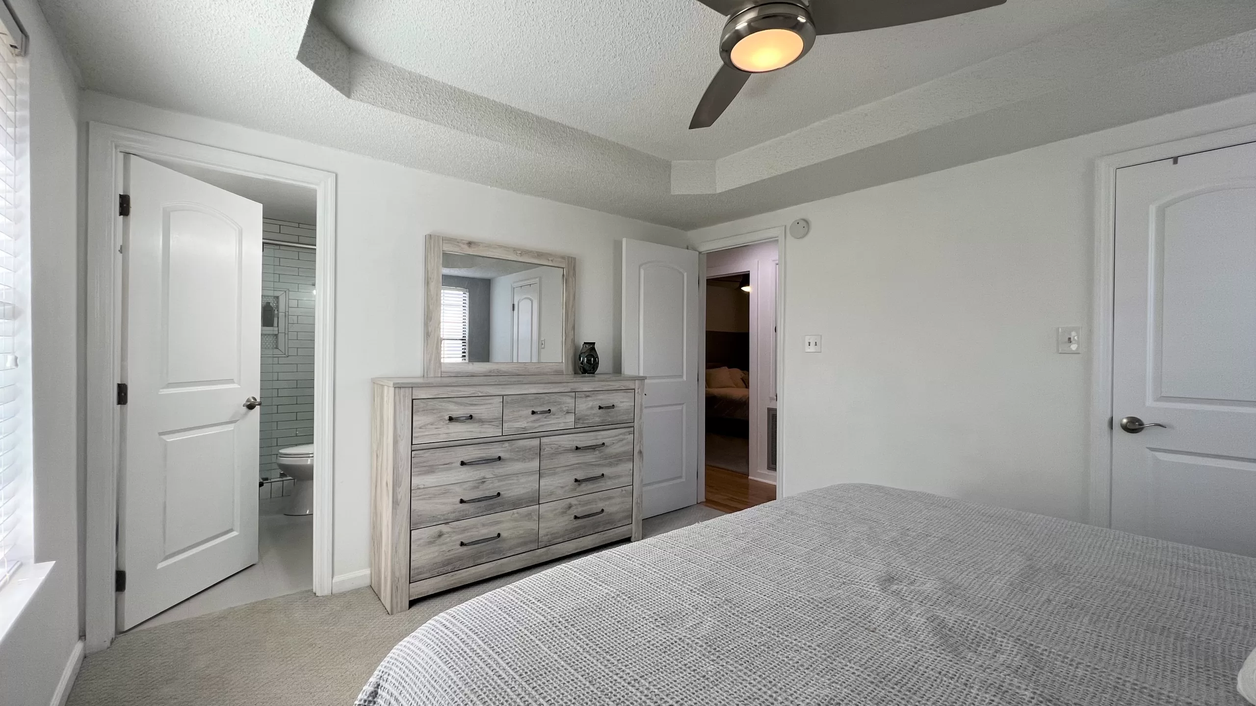 Brick home master bedroom