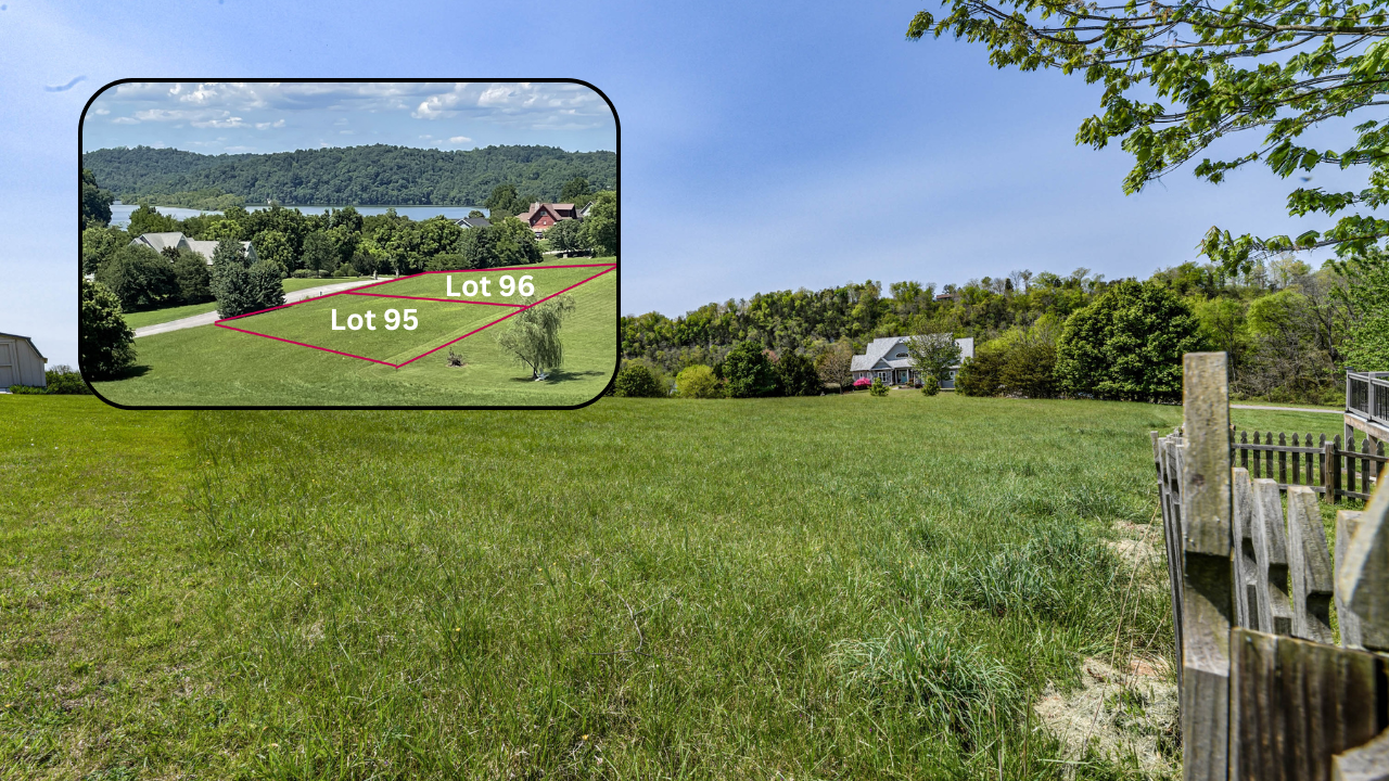 Lot 96 on Marble View Drive with inset showing Lots 95 and 96 near the Tennessee River